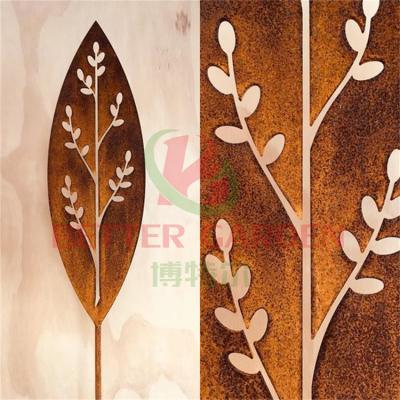 China Black Art Deco Room Divider Iron Privacy Corten Steel Garden Screen for sale