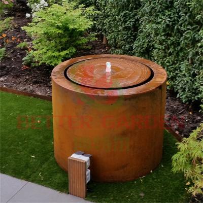 China Environmental protection Corten steel garden decoration metal lotus pond corten rain curtain customized artificial waterfalls for sale