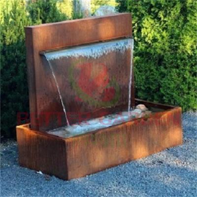 China Environmental protection Corten steel garden decoration metal lotus pond corten outdoor rain curtain customized waterfall for sale