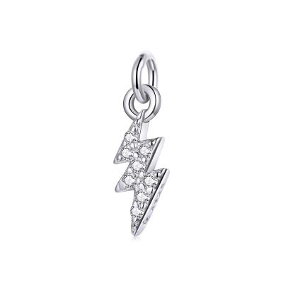 China Fashionable BAMOER NEW 925 Sterling Silver CZ-studded Lightning Charm Pendant For Women Charm Bracelet BSP011 for sale