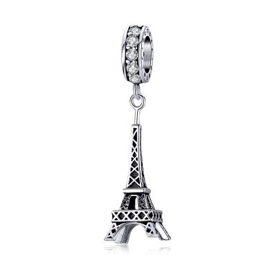 China FASHIONABLE BAMOER 925 Sterling Silver Retro Eiffel Tower Pendant Charm for Bracelet or Necklace 925 Sterling Silver Jewelry BSC154 for sale