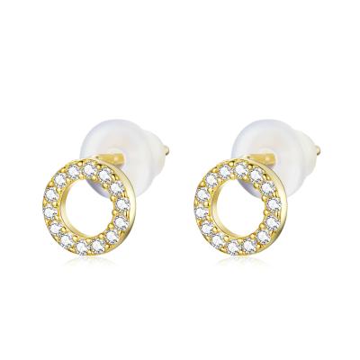 China BAMOER FASHIONABLE European style zircon stud earrings daily use stud earrings for female students SCE1219 for sale