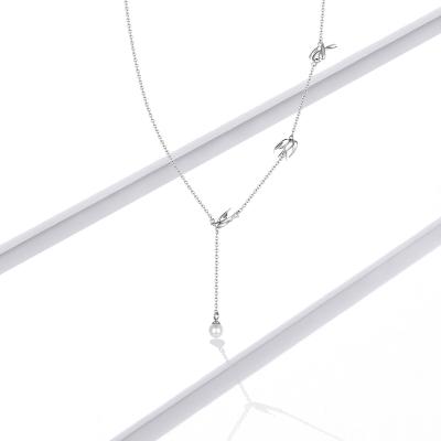 China BAMOER Sterling Silver 925 FASHIONABLE Swallow Pendant Necklace for Women Hypoallergenic Chain Necklaces Jewelry BSN189 for sale