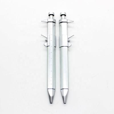 China Promotional silver ball pen tool pen color ball vernier caliber pen function logo plastic pen for sale