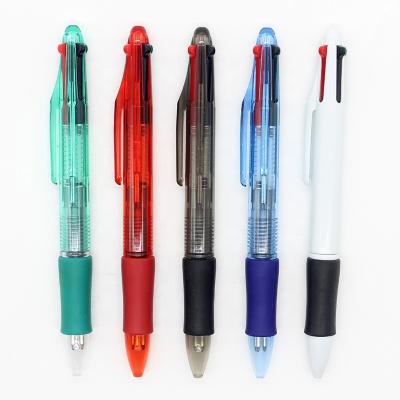 China office & School pen click 4 in 1 ballpoint pen 4 colors multicolor plastic pen with customer logo for sale