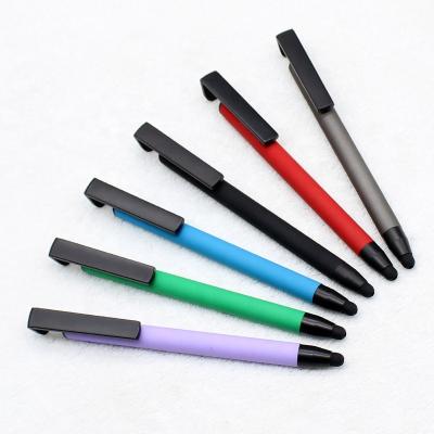 China Promotional pen mobile phone holder metal ballpoint pen metal advertising gift multifunction pen with custom logo for sale