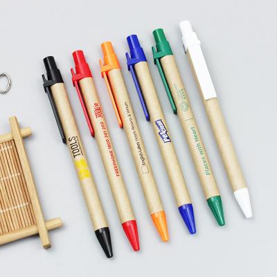 China Cheap Promotional Pen Click Ball Pen Eco-Friendly Paper Pen for sale