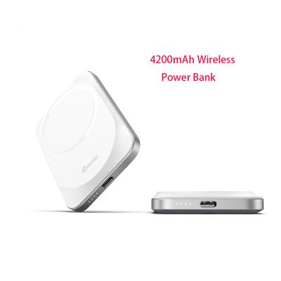 China Palladium 10W 4200mAh Wireless Fast Magnetic Slim Wireless Charger Support Power Banks 4200mAh Portable Power Bank for sale