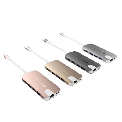 China Support 4K HDMI Show High Quality Usb Type C Hub 8 In 1 Usb Hub Multi Function Adapter For MacBook Pro And Laptops Hub for sale