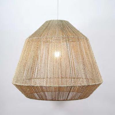 China 15 Customized Creative Luxury Indoor Paper Rope Home Decor Round Metal Lamp for sale