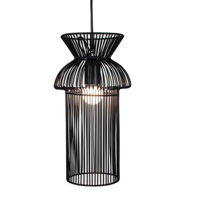 China Industrial Lighting Black Contemporary Long Pendant Dining Room Pendant Lights for sale