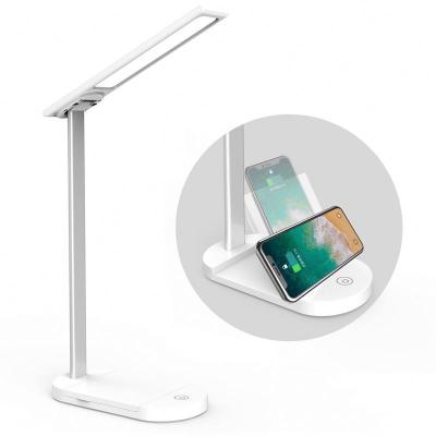 China Touch Switch Rheostat New 2 in 1 LED Desk Lamp 15W QI Quick Wireless Charger USB Table Fill Lamp Wireless Quick Touch Control Night Reading Light for sale