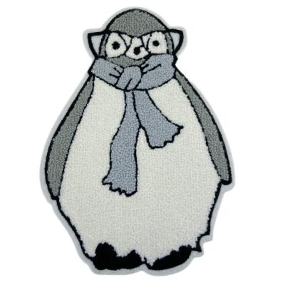 China Sustainable Iron On Animal Patch Penguin Woven Parches Garment Accessoires Stickers Custom Embroidery Chenille Patches For Clothes Jackets for sale