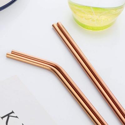 China Reusable Gold Metal Straws Large for sale