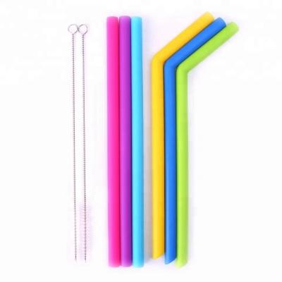 China Sustainable Amazon Assorted Color Reusable Silicone Drinking Straws for sale