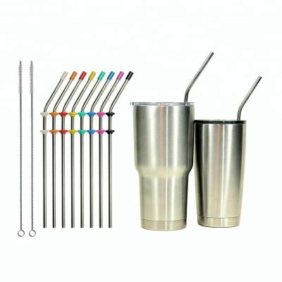 China Sustainable Eco - Friendly Recyclable Stainless Steel Drinking Straws With Clean Brush for sale