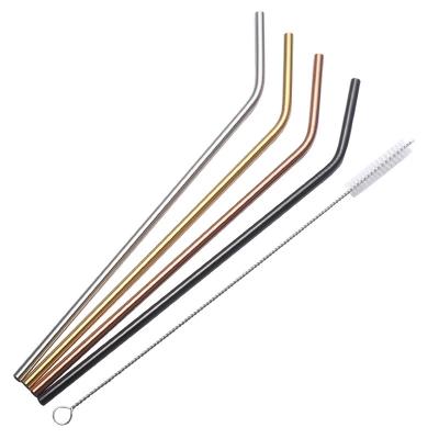 China Sustainable Stainless Steel Rose Gold Reusable Eco - Friendly Drinking Straw for sale