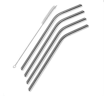 China Sustainable Stainless Steel Drinking Straws Set Of 4 Free Cleaning Brush Included for sale