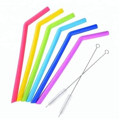 China BPA Free Viable Silicone Rubber Reusable Drinking Straws for sale