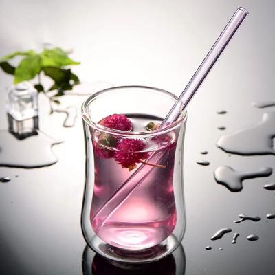 China Eco Friendly Sustainable Reusable Straight Glass Smoothie Drinking Straws Straws for sale