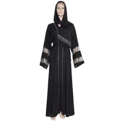 China High Quality Abayas Women Elegant Robe Dubai Turkey Hijab Islamic Clothing Moroccan Kaftan Dress Muslim Shiny Stones Kimono for sale