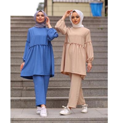 China High Quality Fashion Dress Two Piece Set Long Sleeve Ladies Dubai Abayas Abaya Dress Women Muslim Islamic Clothing Dress for sale