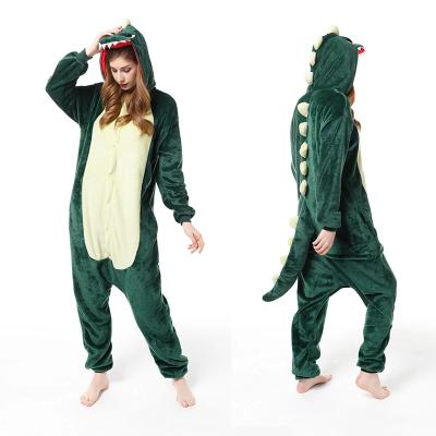 China Winter Women Flannel Cosplay QUICK DRY Sleepwear Suit Animal Hooded Dinosaur Family Party Soft Pajamas Flannel Overalls for sale