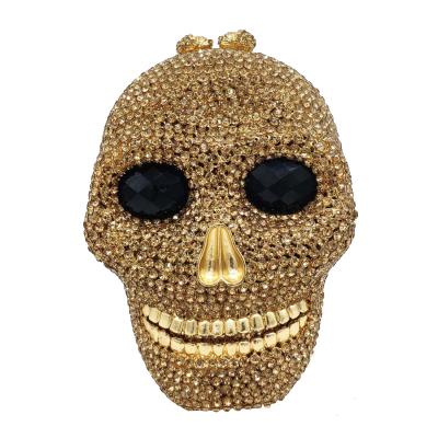 China High Quality Dinner Bag Skull Rhinestone Diamond Banquet Ghost Head Rhinestone Evening Clutch Bag Clutch for sale