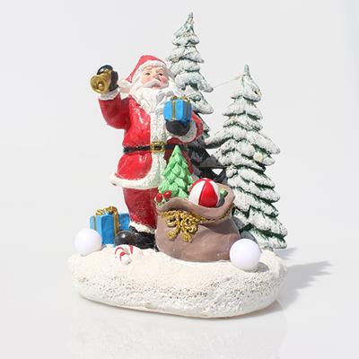 China Eco-friendly Decor 2021 Home Music Luminous Tree Ornaments Santa Claus Snowman Elks Christmas Resin Opens New Year Gift for sale