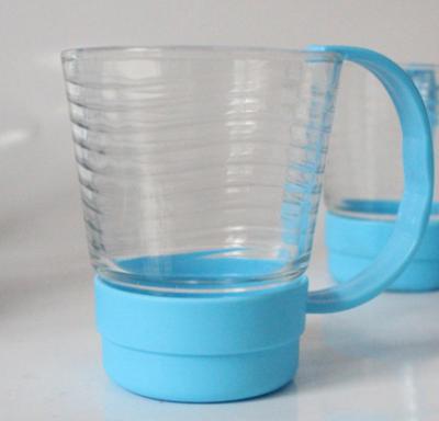 China Sustainable Tea Glass Coffee Mug With Handle 200ML Plastic Good Quality Tea Coffee Cup for sale