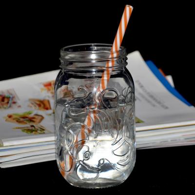 China 4oz 200ml 480ml 16oz Viable Beverage Juice Round Small Mini Glass Mason Jars Wide Mouth for sale