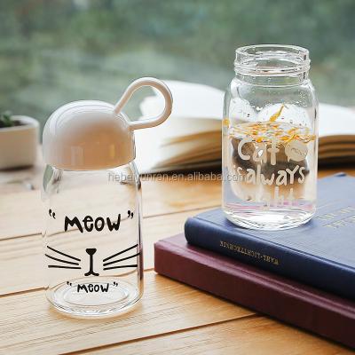 China Student Viable Glass Water Bottle Cute Glass Hot Water Bottle for sale