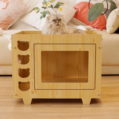 China Cats Amazon product cat cage indoor wooden cat cage cat condo cage for sale