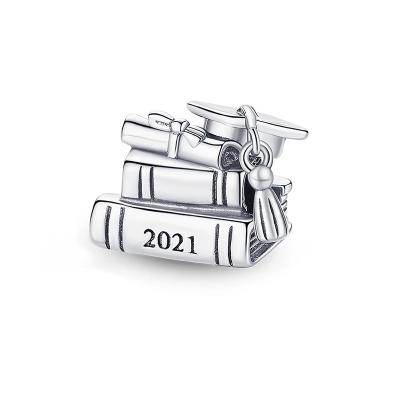 China New 2021 CLASSIC Charm 925 Sterling Silver Graduation Books Charm Fit Original Pan Bracelet Silver 925 Beads Jewelry for sale