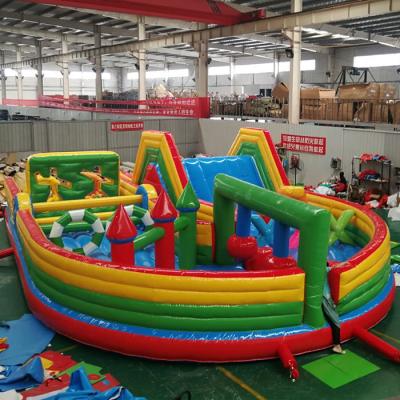 China Outdoor PVC Sizes That Support Customization Land Inflatable Obstacle Course , Big Clearance Outdoor Inflatable Game for sale