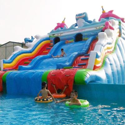 China Water Sports Park Lowest Price Inflatable Water Slide With Pool For Kids And Adult for sale