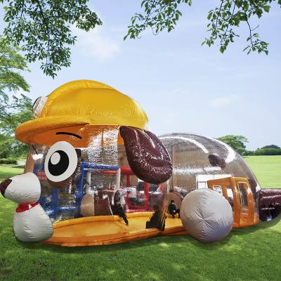 China Outdoor or Indoor Children Playground Inflatable Playground House With Slides Kids Play Park Equipment Transparent Dogs for sale