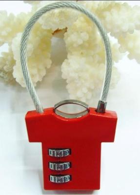 China 3 Digital T Shirt Shaped Luggage Combination Padlock for sale