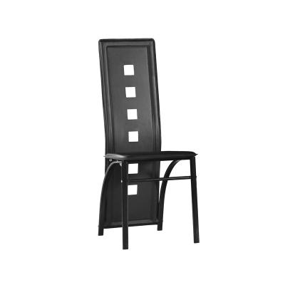 China Hot Selling Item Adjustable Hole (Height) Black Leather Back High Back Dining Chair for sale