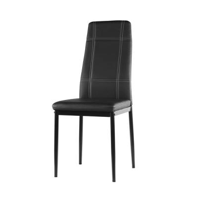 China Lowest Price Adjustable Retail (Height) Iron Black Leather Metal Dining Chair for sale