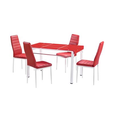 China (size) contemporary cheap adjustable glass and metal dining set for sale