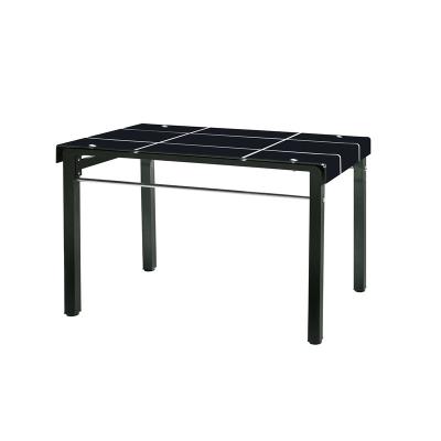 China (Height)Adjustable Export Standard Packing Black Leaning Glass Dining Table for sale