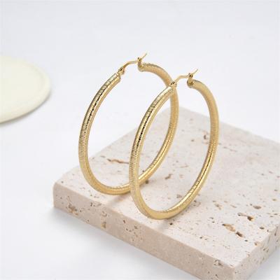 China 2022 Simple Stainless Steel TRENDY Popular Models Hoop Earrings For Women Circle Around Ring Earrings Smooth Fashion Jewelry Party Gift for sale