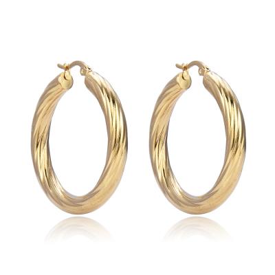 China New Trendy Gold Color Circle Earrings Jewelry Wholesale Stainless Steel TRENDY Big Around Circle Large Size Earrings For Women for sale