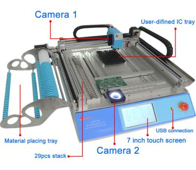 China CHMT 48V Benchtop SMT Pick And Place Machine SMT Assembly Equipment Vision + Mark 2 for sale