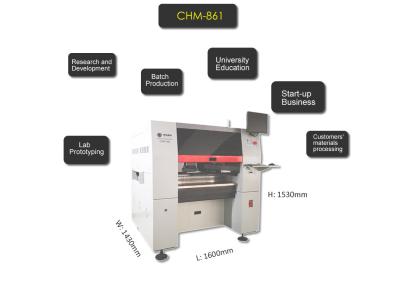 China CHM-861 SMD Chip Mouter Pnp Machine 8 Heads 100 Feeders PCB Assembly Line for sale