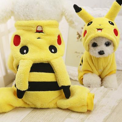 China Sustainable Pet Clothing Pikachu Dog Clothes Lovely Cotton Coat Autumn Dog Coats Pet Clothes for sale