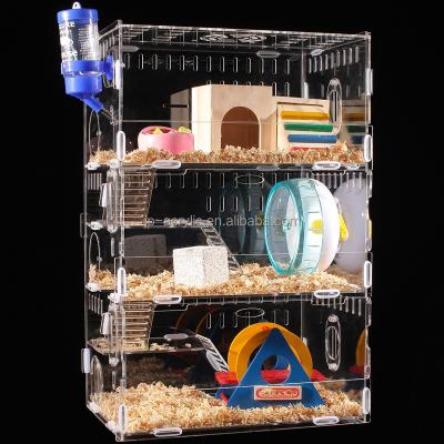 China Sustainable Hot Selling Customized Acrylic Reptiles Hamster Pet Squirrel Box Cage for sale