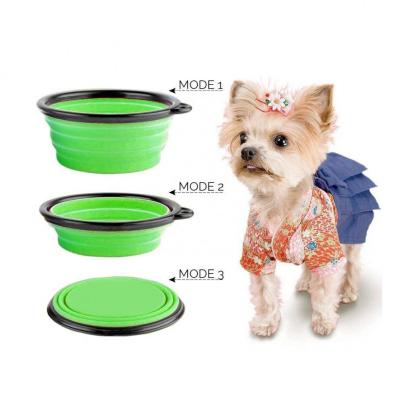 China Viable Collapsible Dog Food Bowl Easy Carry Feeder and Silicone Dog Drinking Feeding Bowl for sale