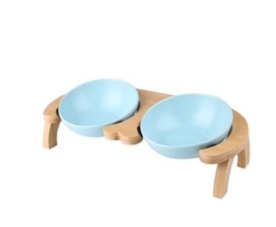 China Sustainable Ceramic Bowl for Cat and Dog Double Bowl for Food and Water Shielding Adjustable Cervical Spine for sale